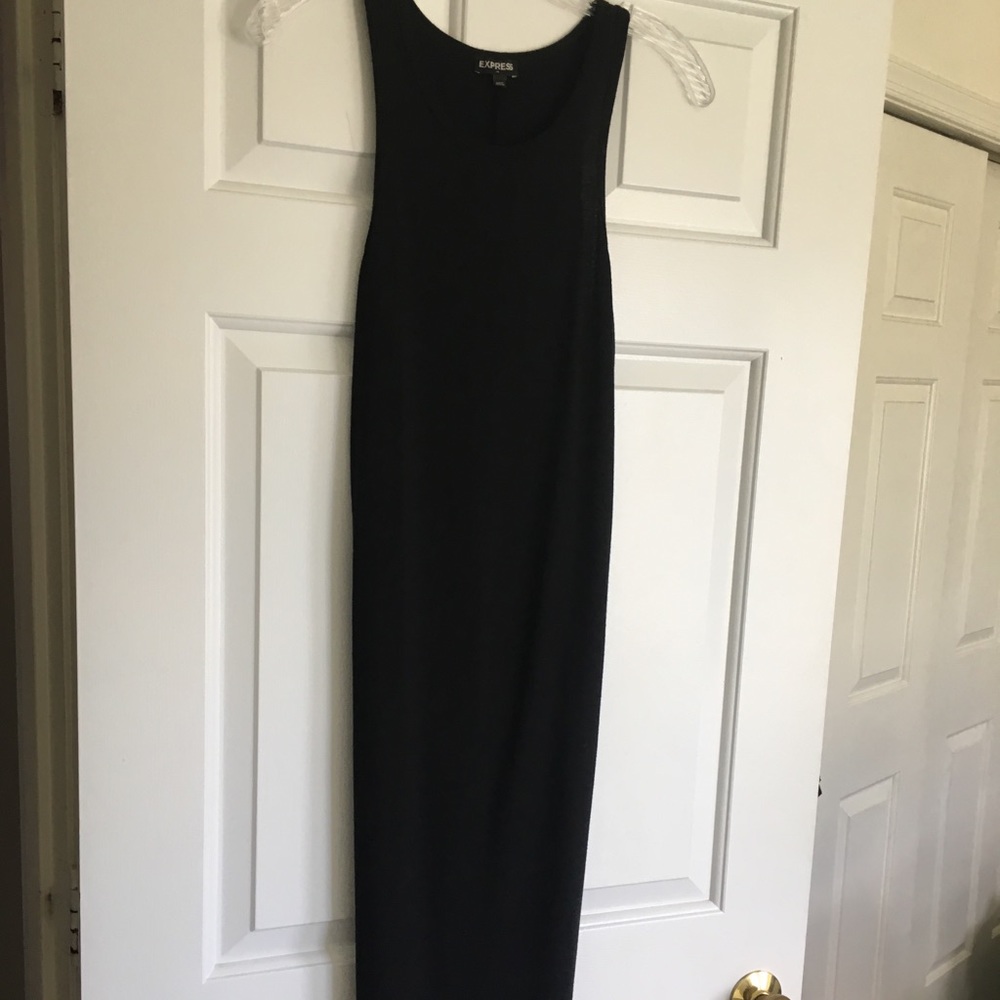 Classic black midi dress from Express